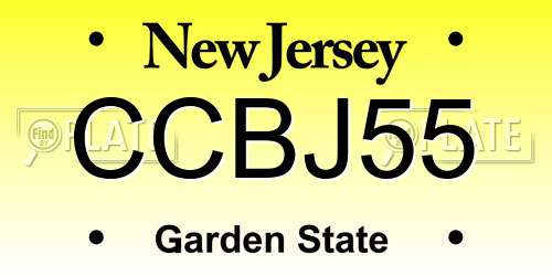 CCBJ55 New Jersey License Plate