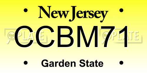 CCBM71 New Jersey License Plate