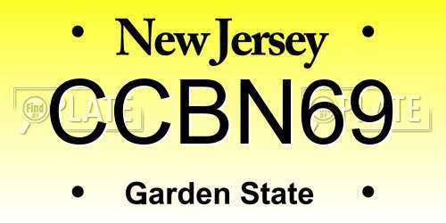 CCBN69 New Jersey License Plate