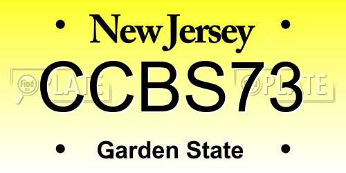 CCBS73 New Jersey License Plate