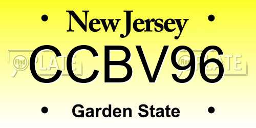 CCBV96 New Jersey License Plate