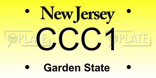 CCC1 New Jersey License Plate