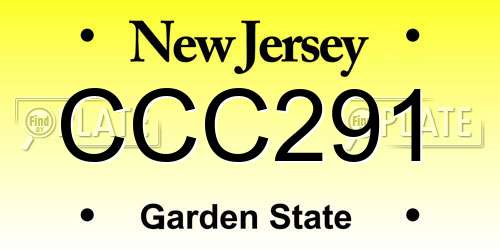 CCC291 New Jersey License Plate