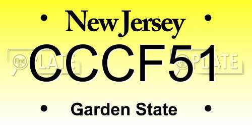 CCCF51 New Jersey License Plate
