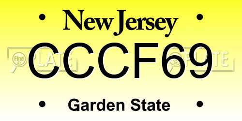 CCCF69 New Jersey License Plate