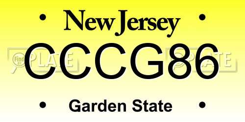 CCCG86 New Jersey License Plate