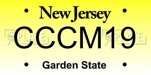 CCCM19 New Jersey License Plate