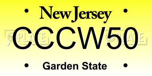 CCCW50 New Jersey License Plate