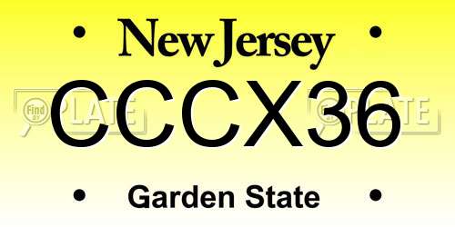 CCCX36 New Jersey License Plate