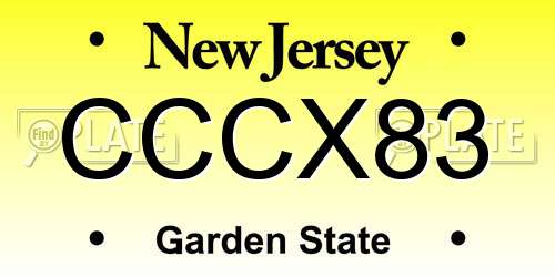 CCCX83 New Jersey License Plate