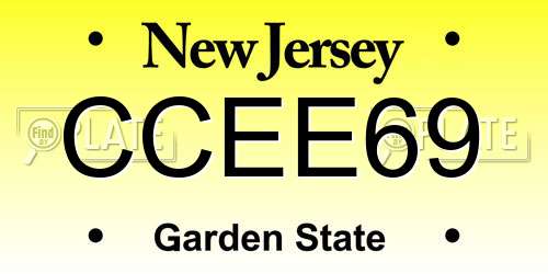 CCEE69 New Jersey License Plate