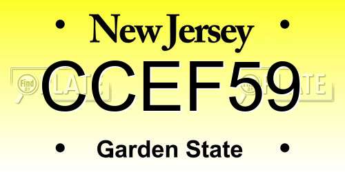 CCEF59 New Jersey License Plate