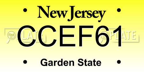 CCEF61 New Jersey License Plate
