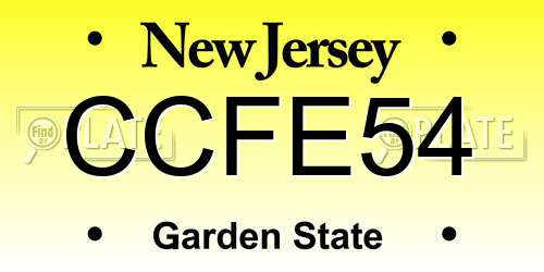 CCFE54 New Jersey License Plate