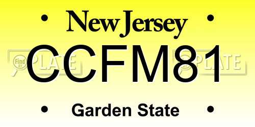CCFM81 New Jersey License Plate