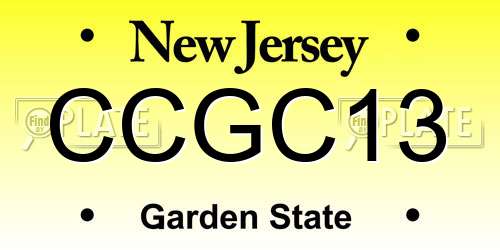 CCGC13 New Jersey License Plate