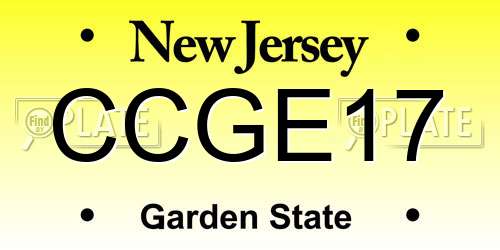 CCGE17 New Jersey License Plate