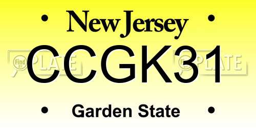 CCGK31 New Jersey License Plate