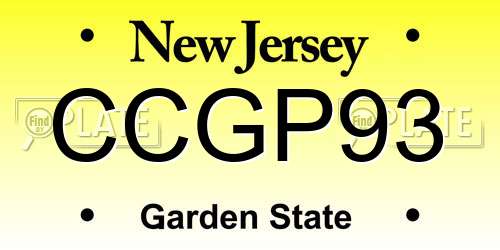 CCGP93 New Jersey License Plate