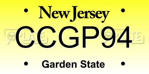 CCGP94 New Jersey License Plate
