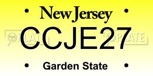 CCJE27 New Jersey License Plate