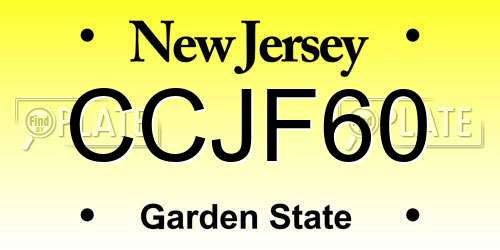 CCJF60 New Jersey License Plate