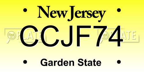CCJF74 New Jersey License Plate