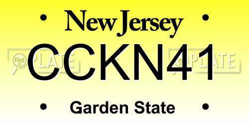 CCKN41 New Jersey License Plate
