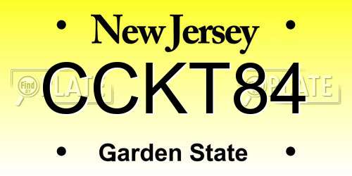 CCKT84 New Jersey License Plate