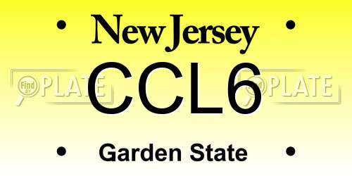 CCL6 New Jersey License Plate