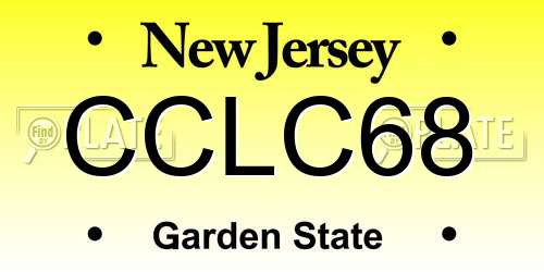 CCLC68 New Jersey License Plate