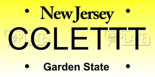 CCLETTT New Jersey License Plate