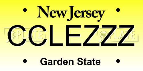 CCLEZZZ New Jersey License Plate