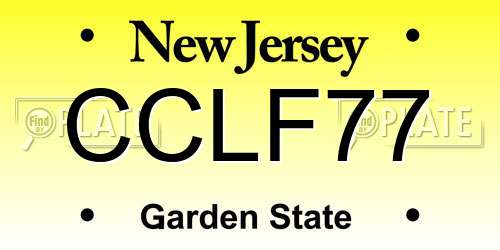 CCLF77 New Jersey License Plate