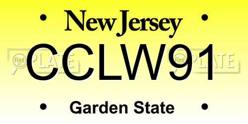 CCLW91 New Jersey License Plate