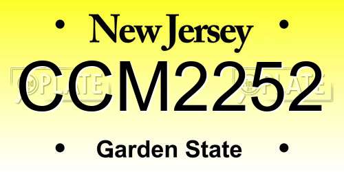 CCM2252 New Jersey License Plate