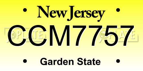 CCM7757 New Jersey License Plate