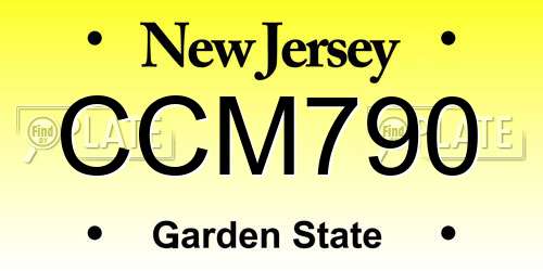 CCM790 New Jersey License Plate