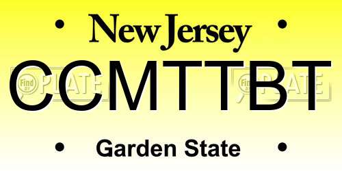 CCMTTBT New Jersey License Plate