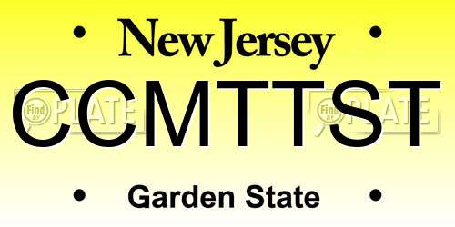 CCMTTST New Jersey License Plate