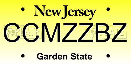CCMZZBZ New Jersey License Plate