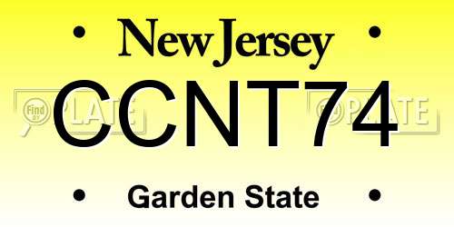 CCNT74 New Jersey License Plate