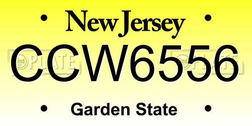 CCW6556 New Jersey License Plate