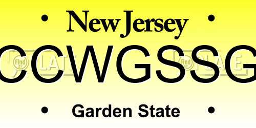 CCWGSSG New Jersey License Plate