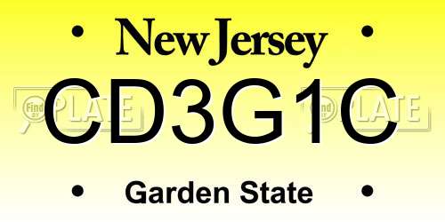 CD3G1C New Jersey License Plate