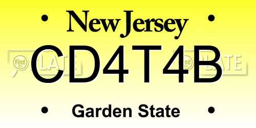 CD4T4B New Jersey License Plate