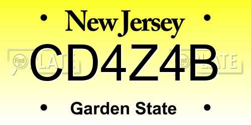 CD4Z4B New Jersey License Plate