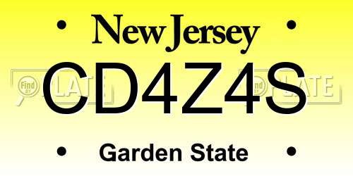 CD4Z4S New Jersey License Plate