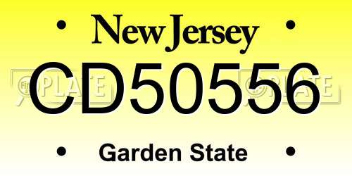CD50556 New Jersey License Plate