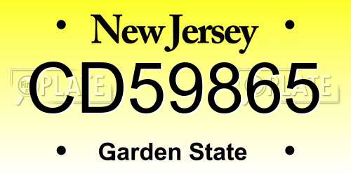 CD59865 New Jersey License Plate